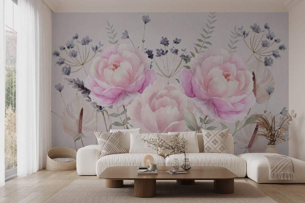 Pink peonies among wildflowers — interior 2