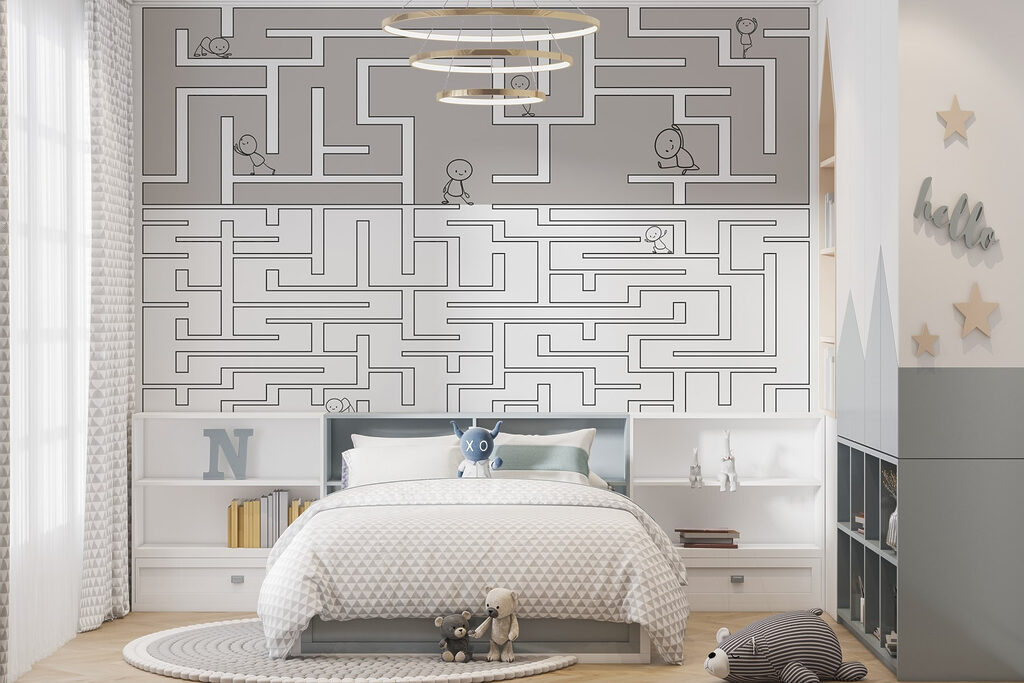 People in the Maze in an interior