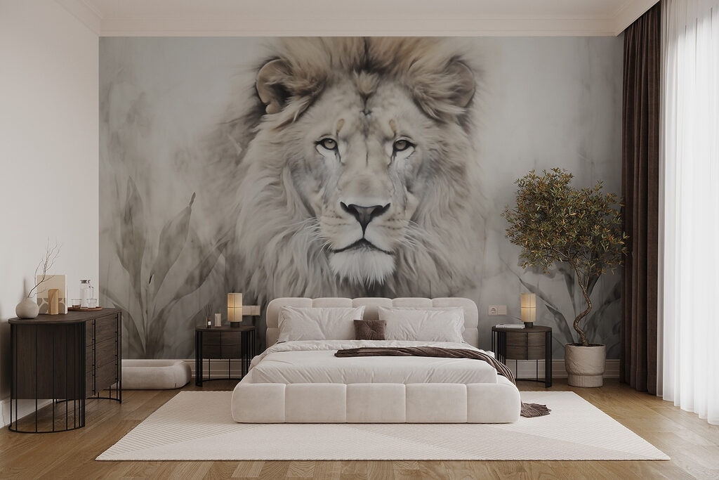 Lion in Soft Light in an interior