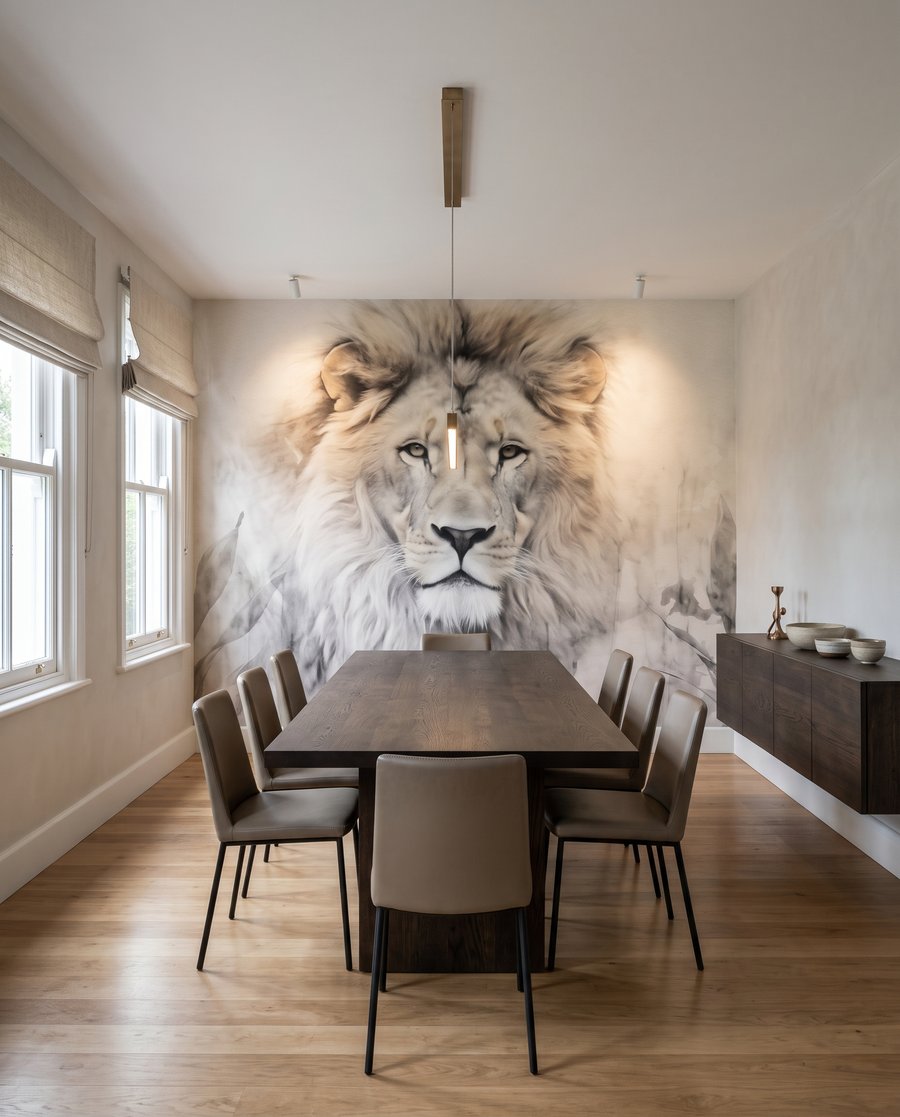 Lion in Soft Light in an interior