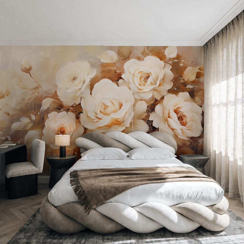 White roses, painted — interior 1