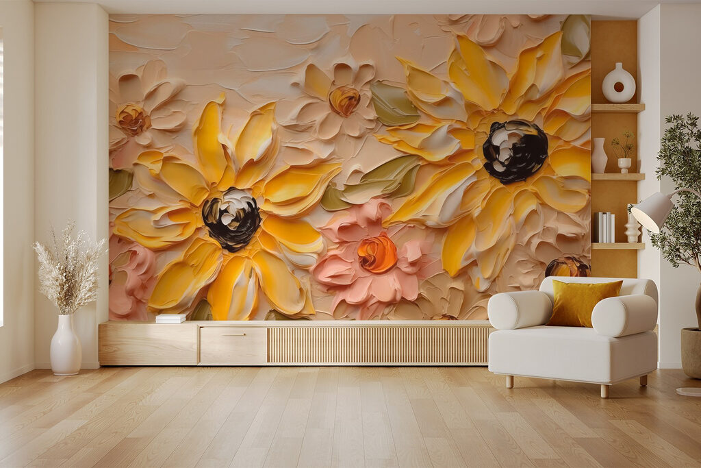 Yellow flowers, painted edges — interior 1
