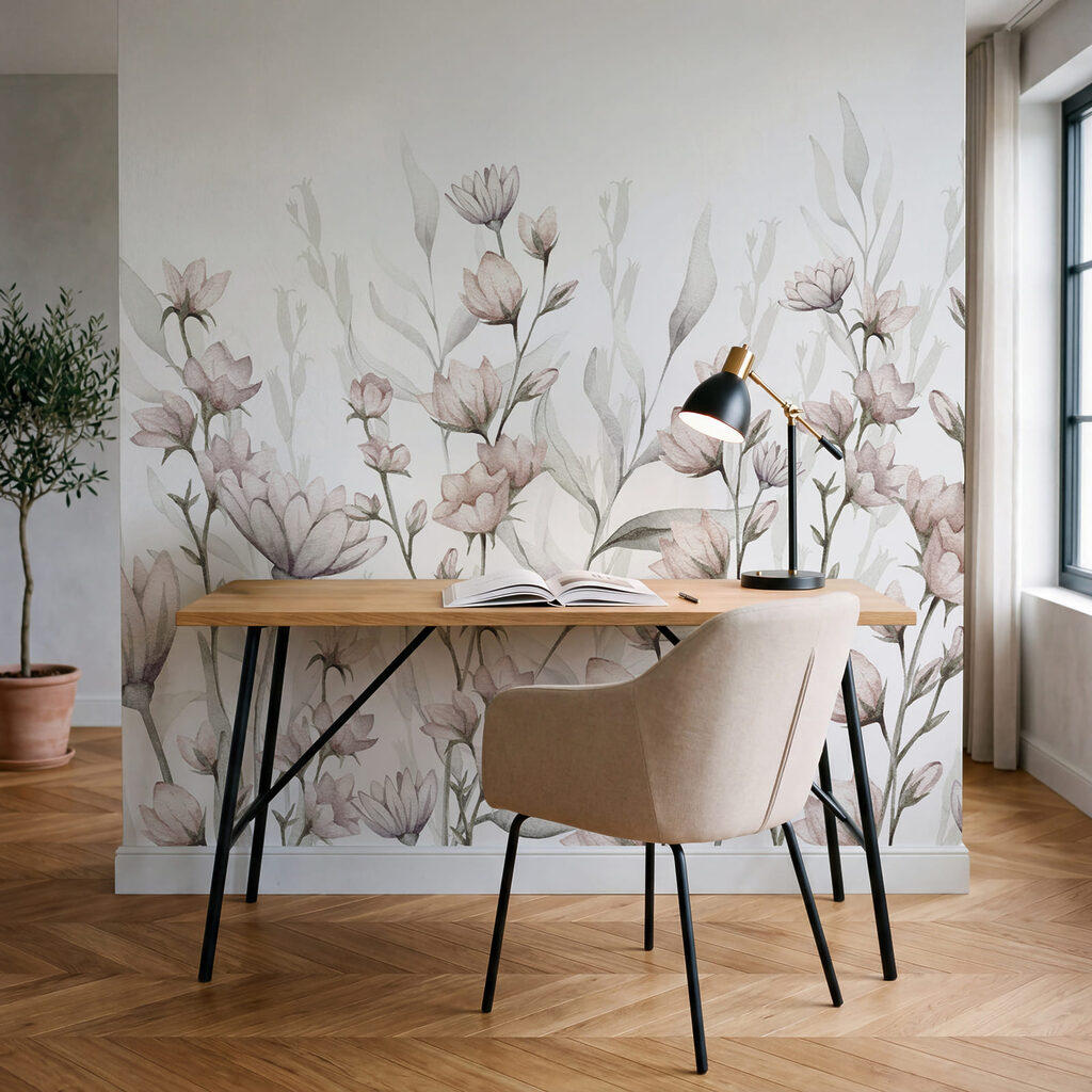 Magnolia Stems in Pencil in an interior