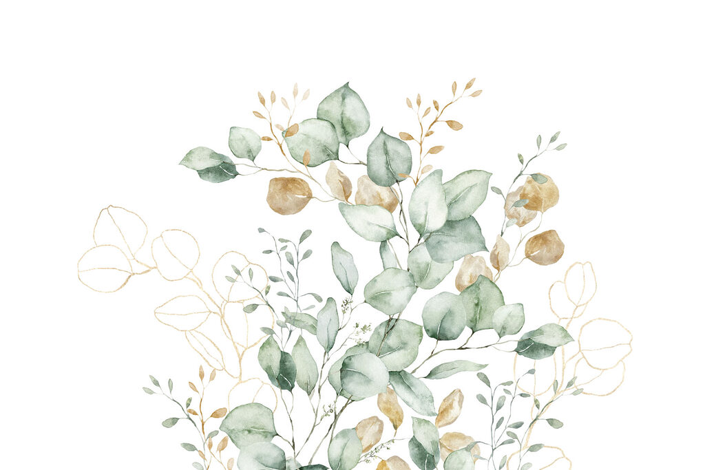 Watercolour Sprig Bouquet — full design