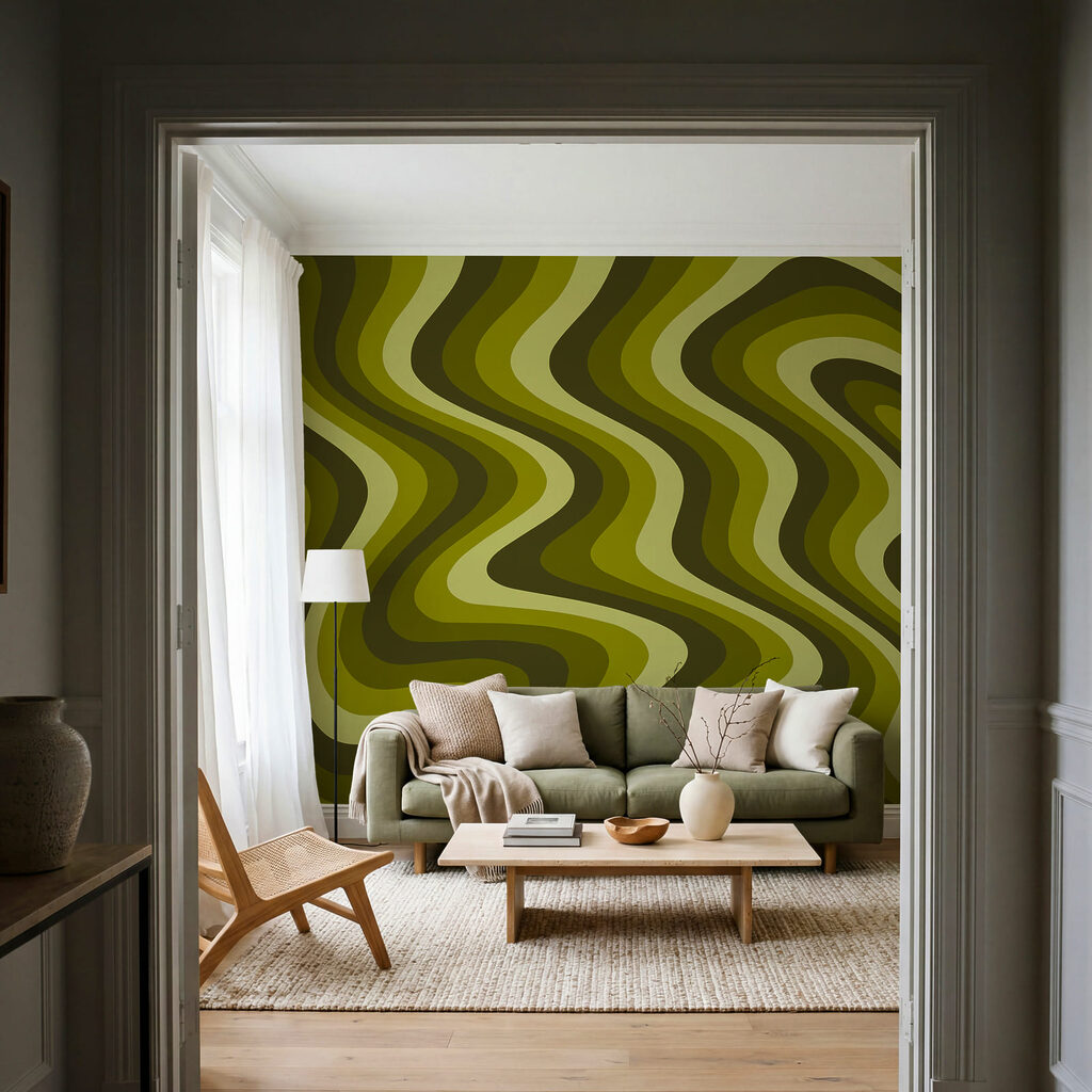 Retro Wavy Bands in an interior