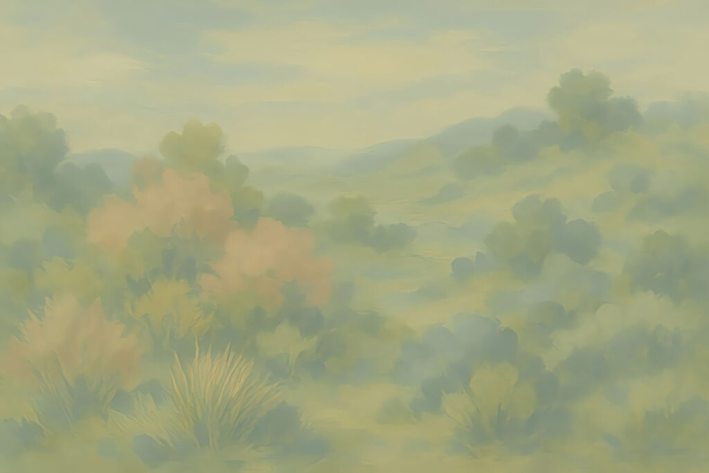 Green valley in pastel — full design