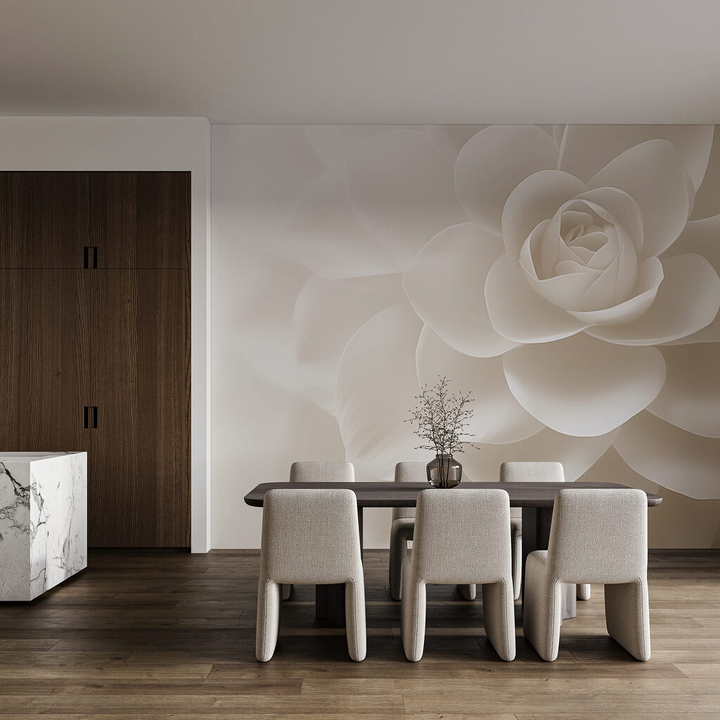 Sculpted Camellia in an interior