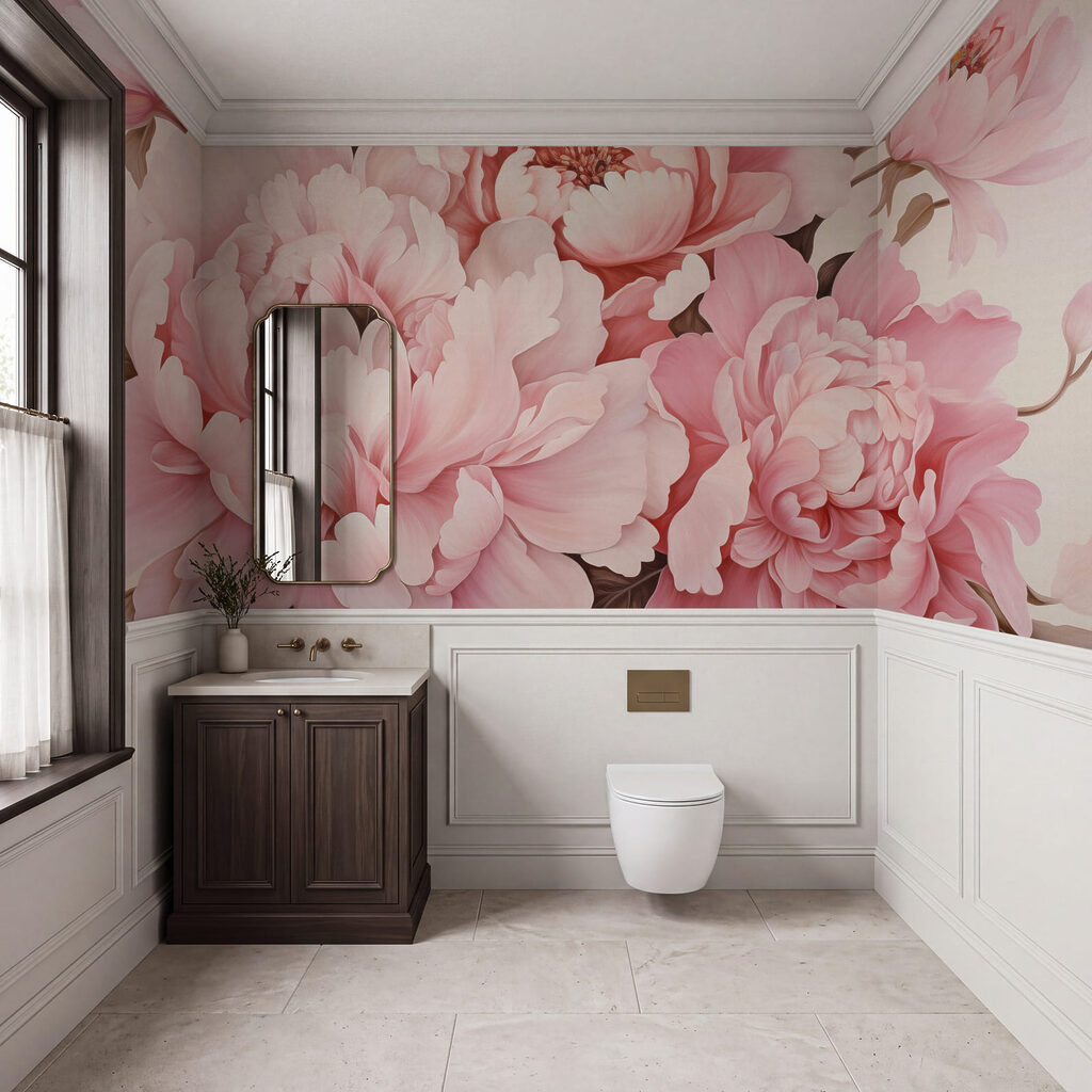 Painted Peony Bouquet in an interior