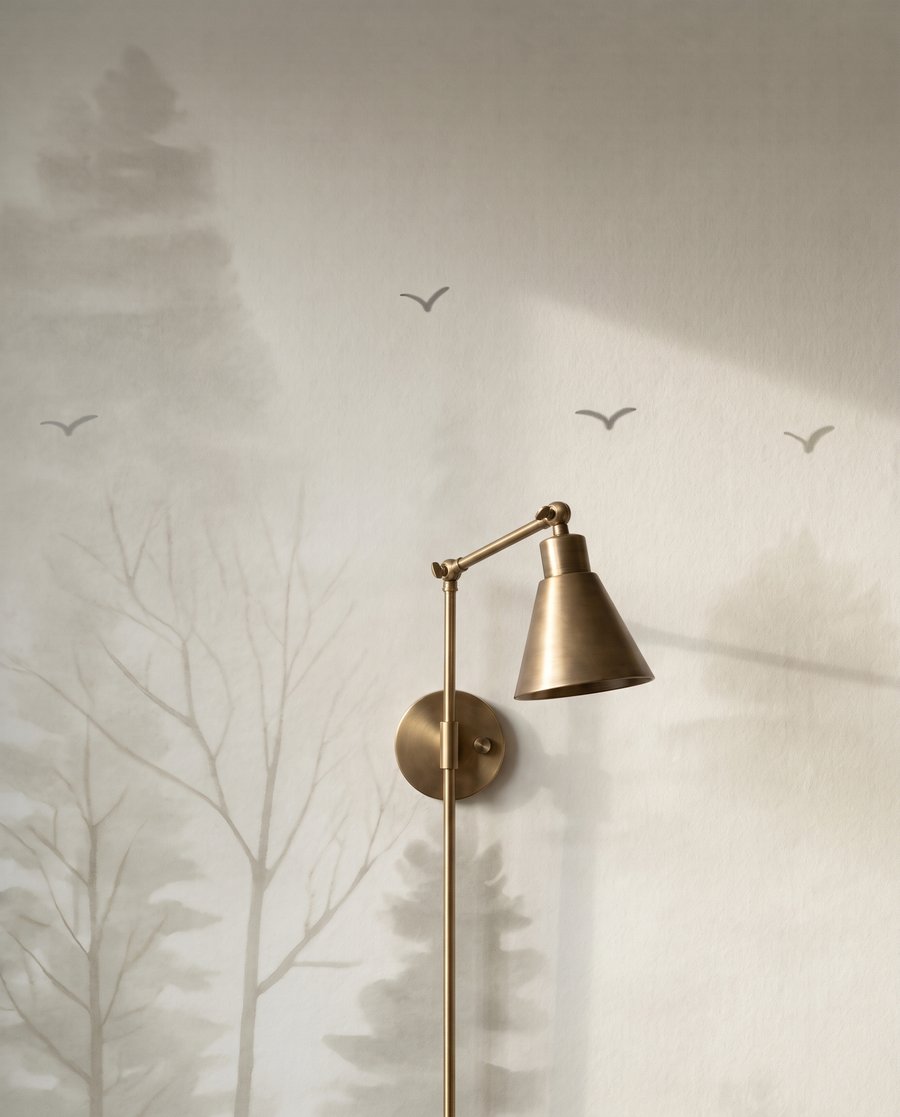 Pines and Passing Birds — detail