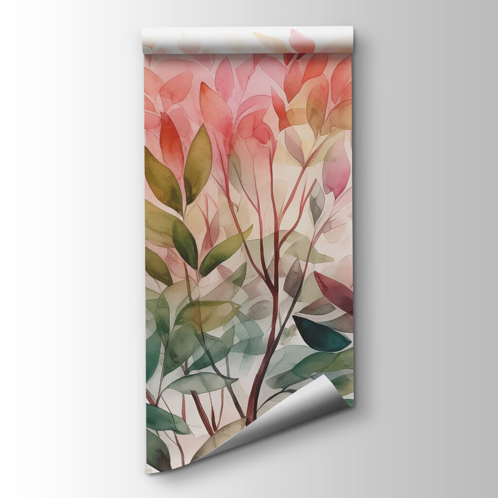 Pink leaves over green — product view