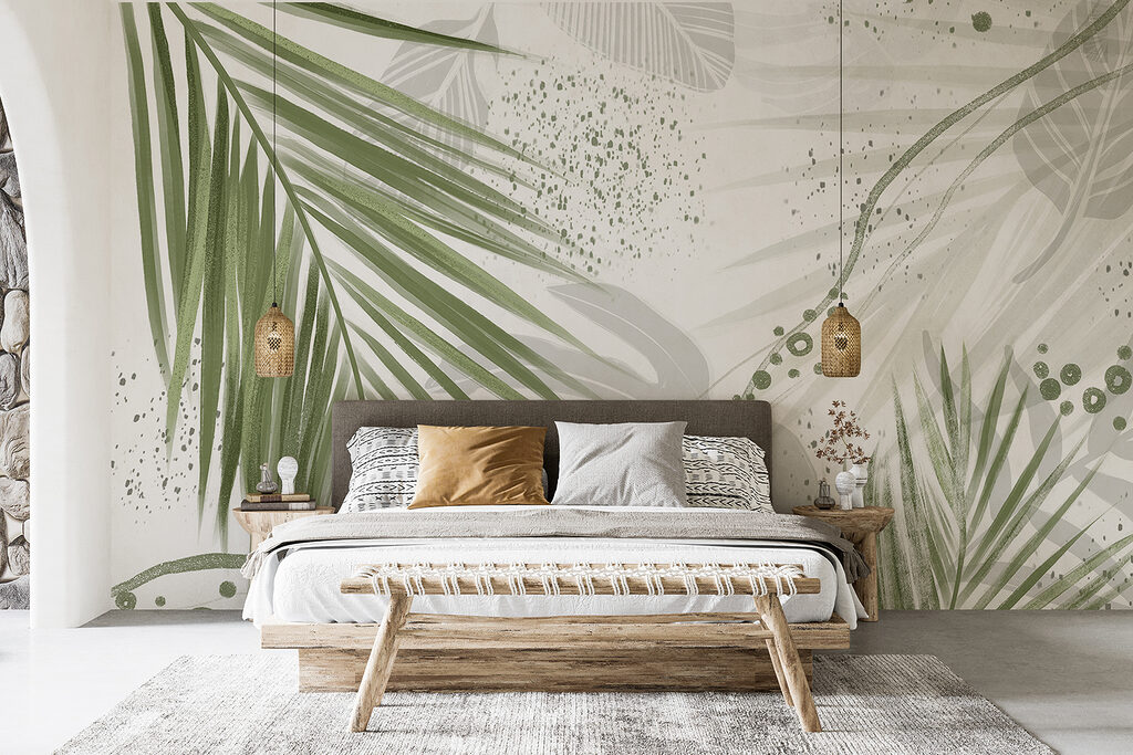Palm and Monstera in an interior