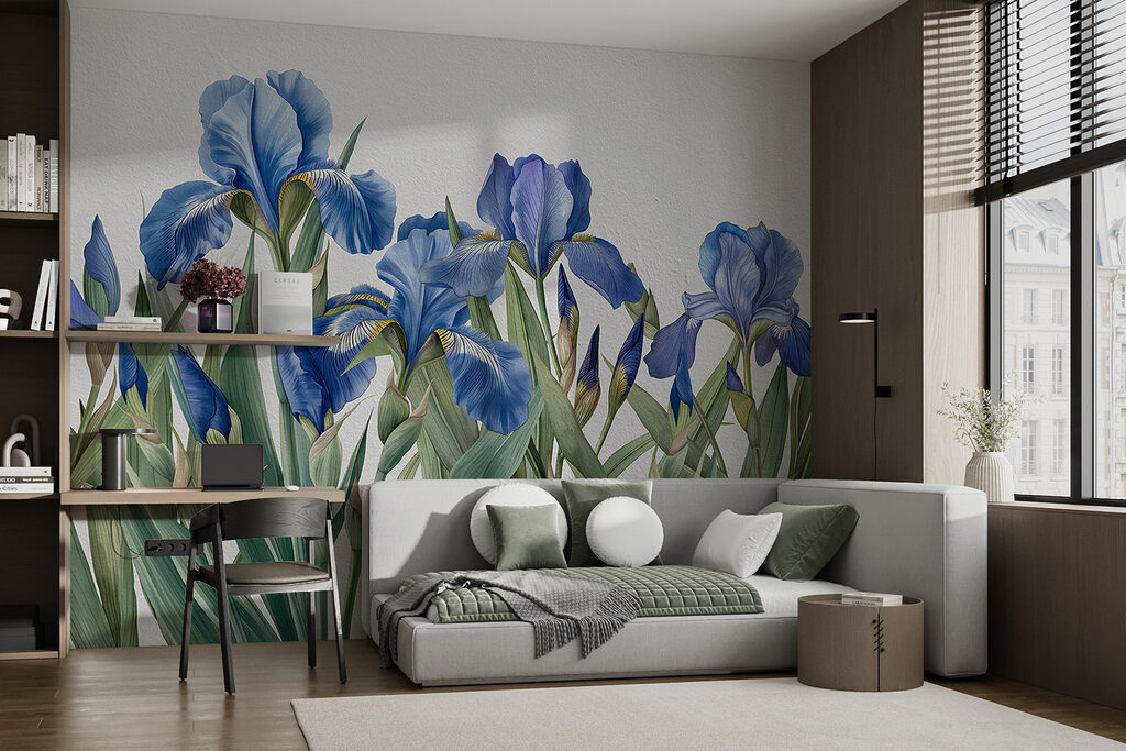 Irises on slender stems — interior 2
