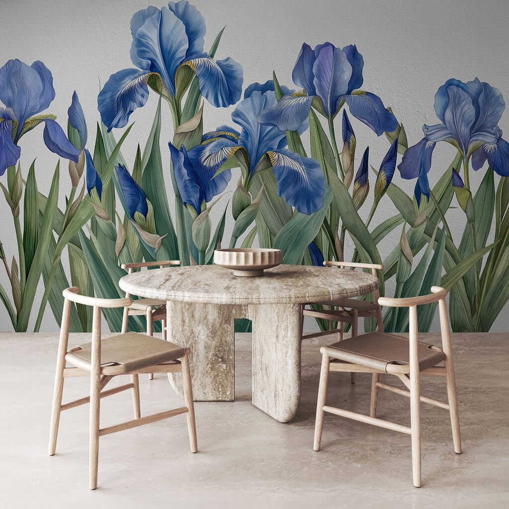 Irises on slender stems — interior 3