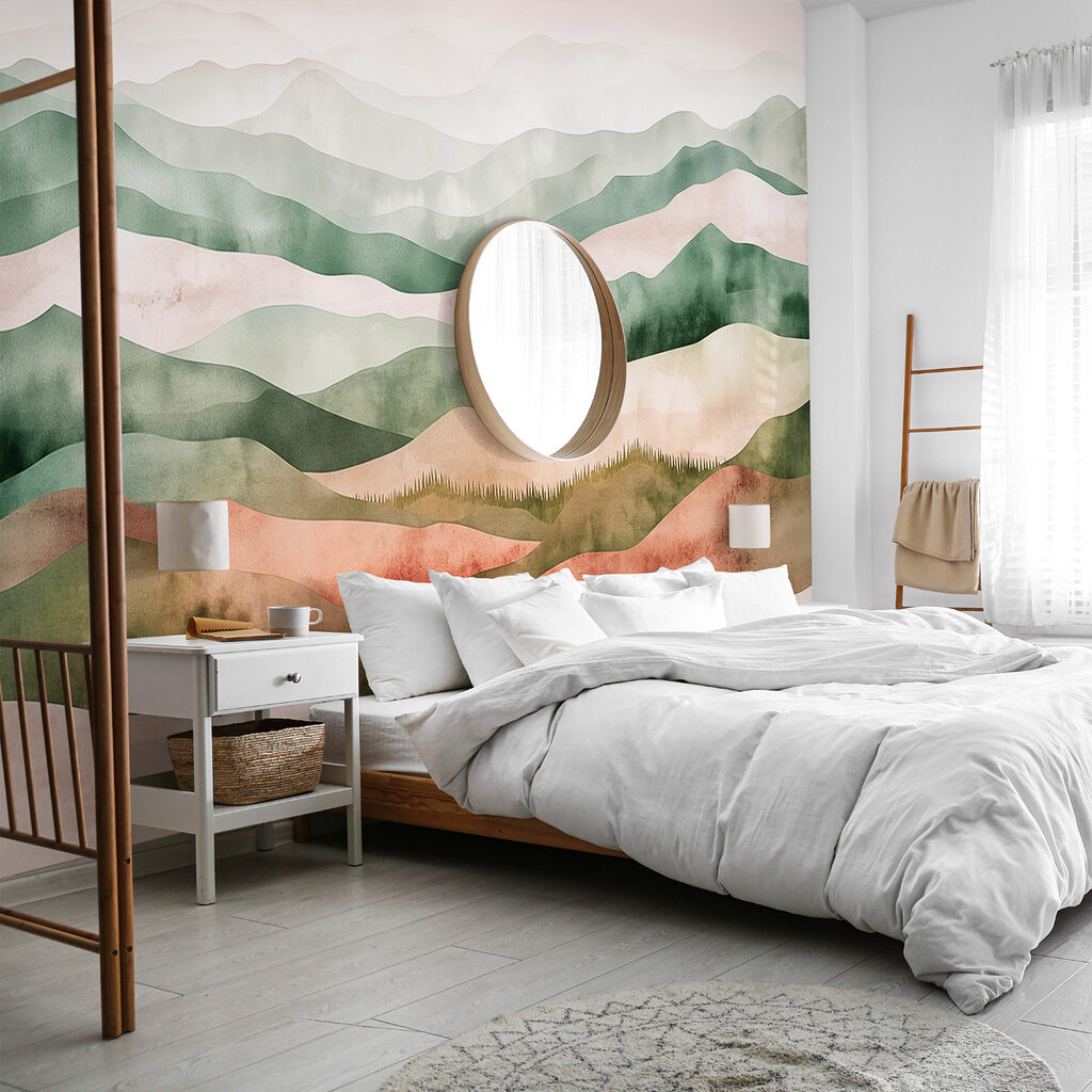 Watercolour Hill Bands in an interior