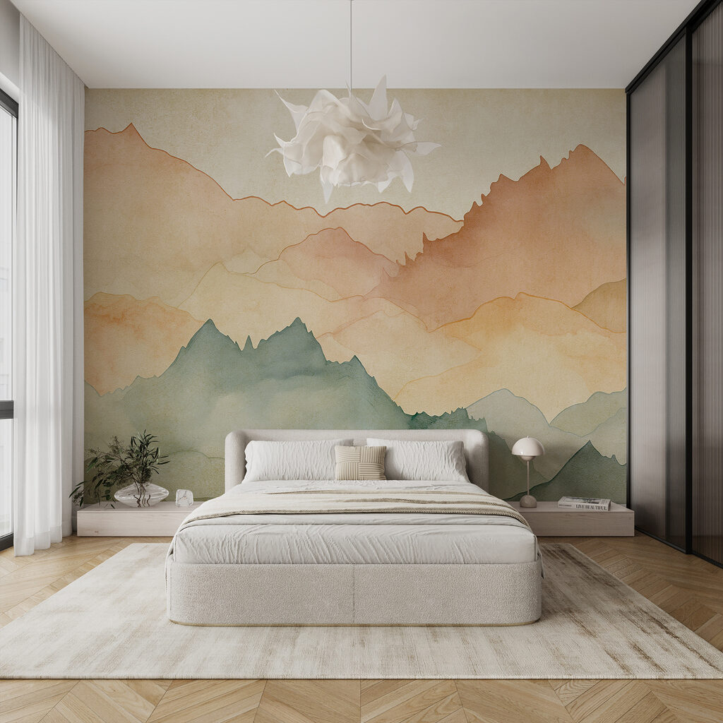 Mountain outlines in watercolour — interior 1