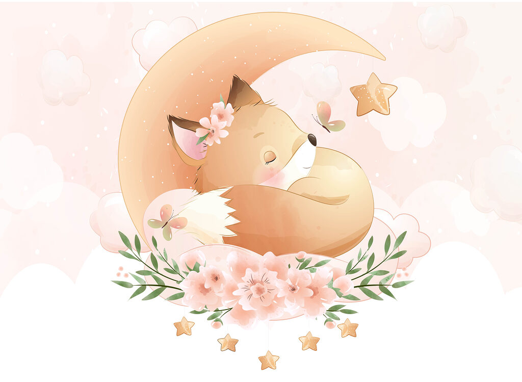 Fox by the moon — full design