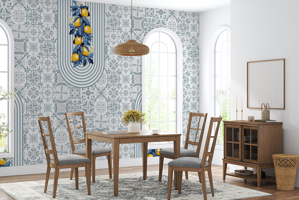 Lemons among blue tiles — interior 4