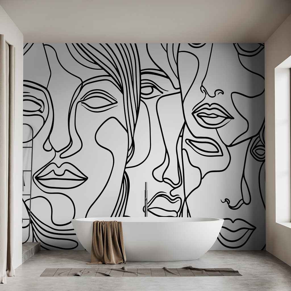Faces in line art — interior 2
