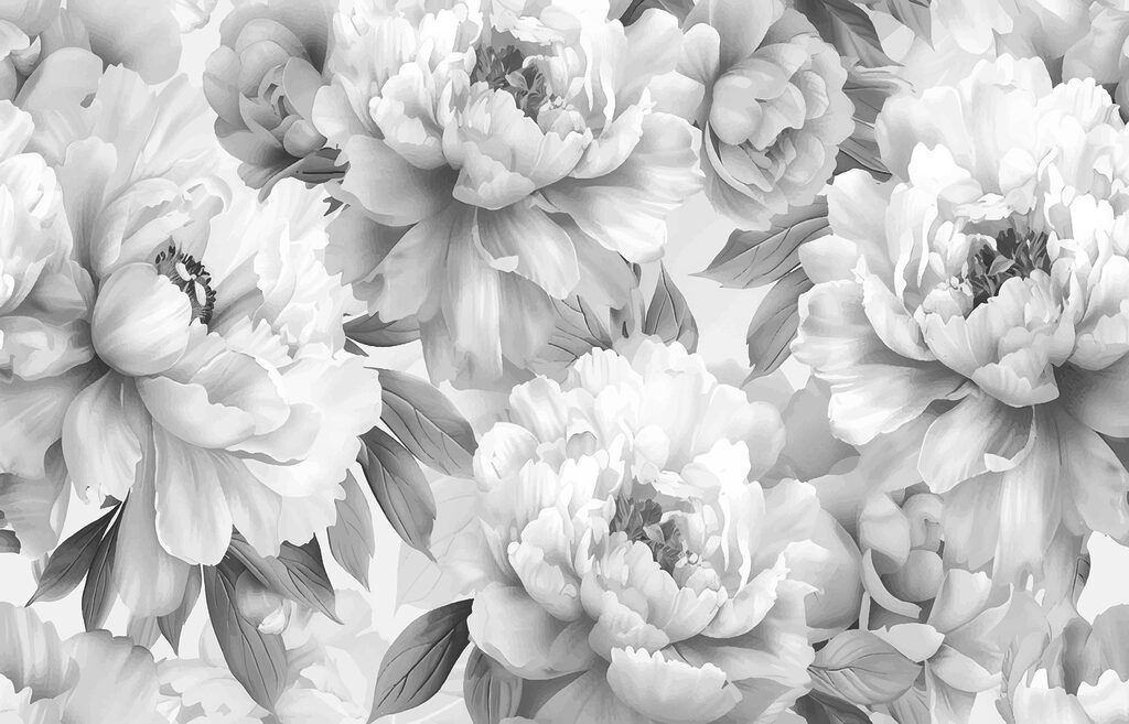 White peony garden — full design