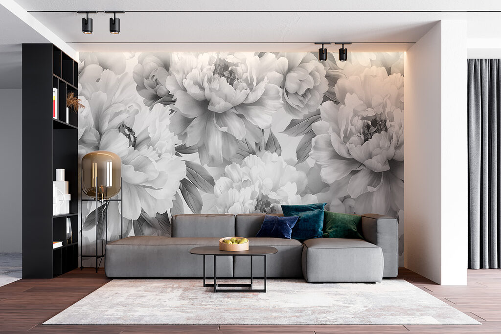 White peony garden — interior 1