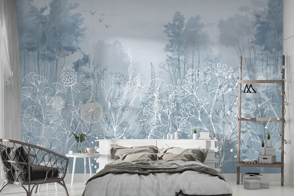 Woodland Meadow in Ink in an interior