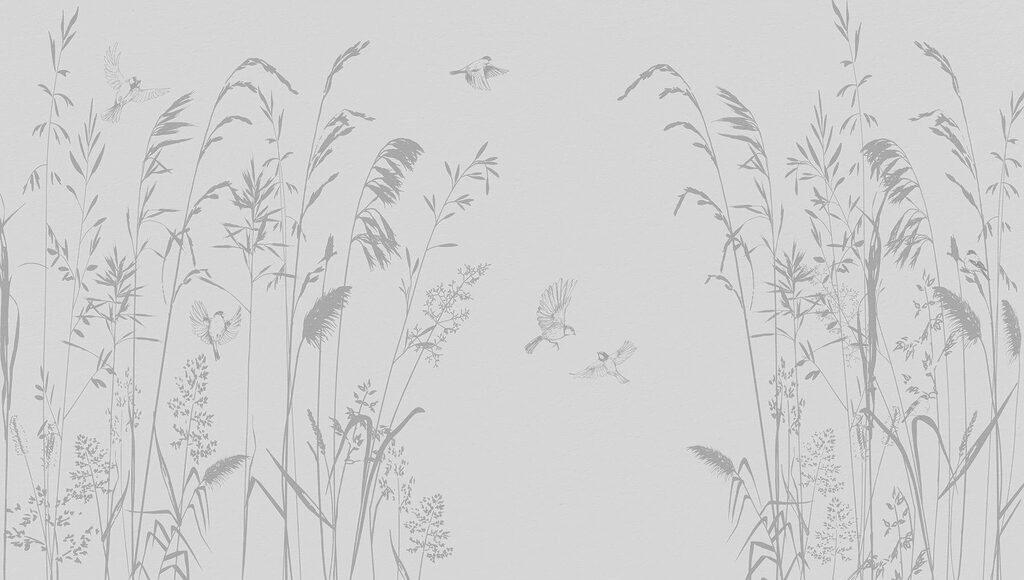 Birds Among Meadow Stems — full design