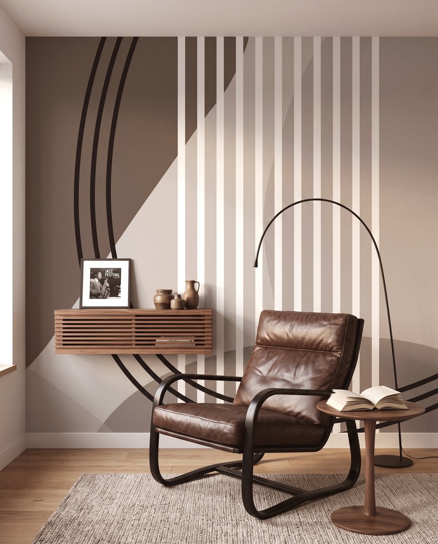 Curved shapes and stripes — interior 3