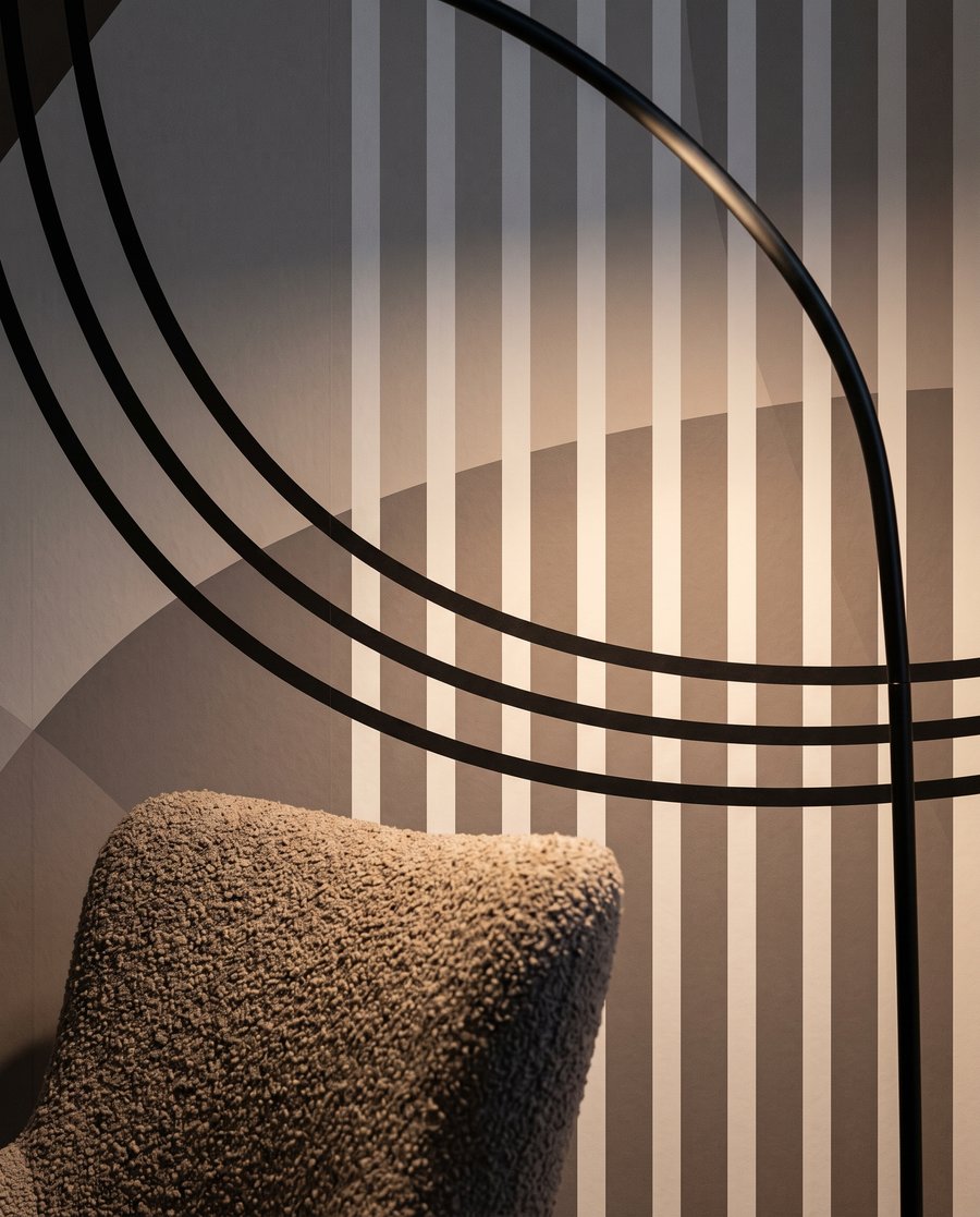 Curved shapes and stripes — detail