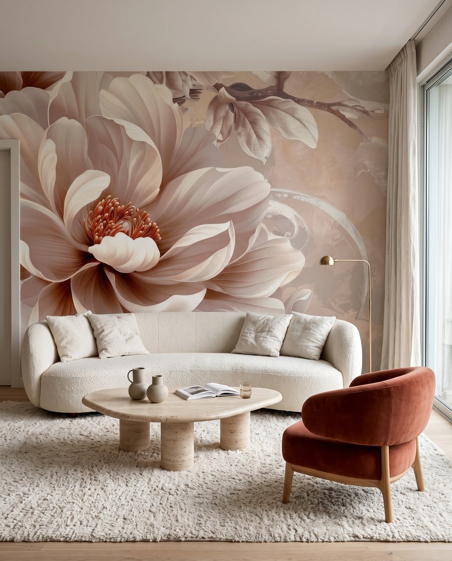 Cream flower close up — interior 3
