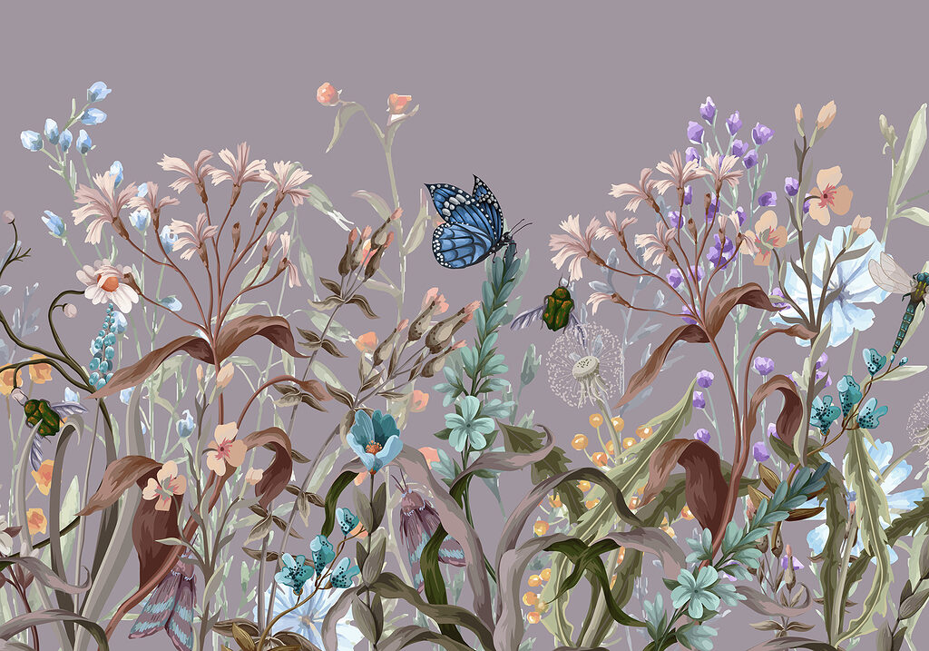 Butterfly on Meadow Flowers — full design