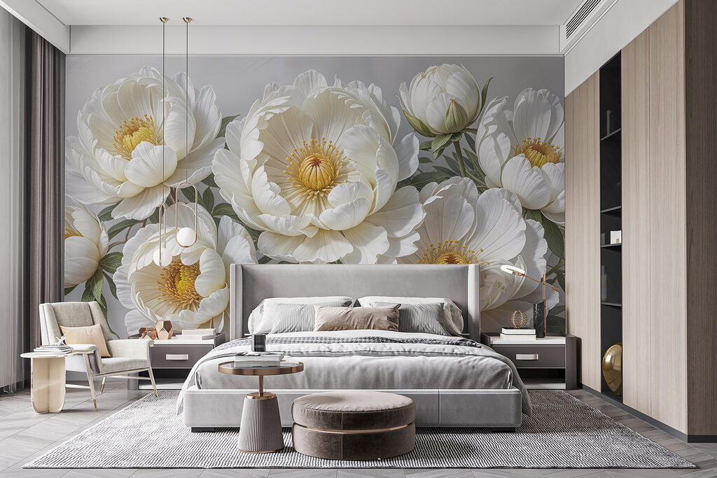 Peonies Together in an interior