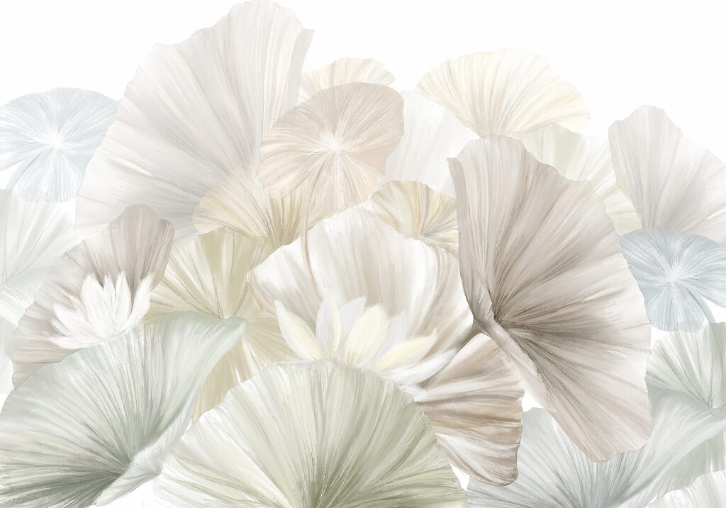 Overlapping fan-shaped leaves — full design