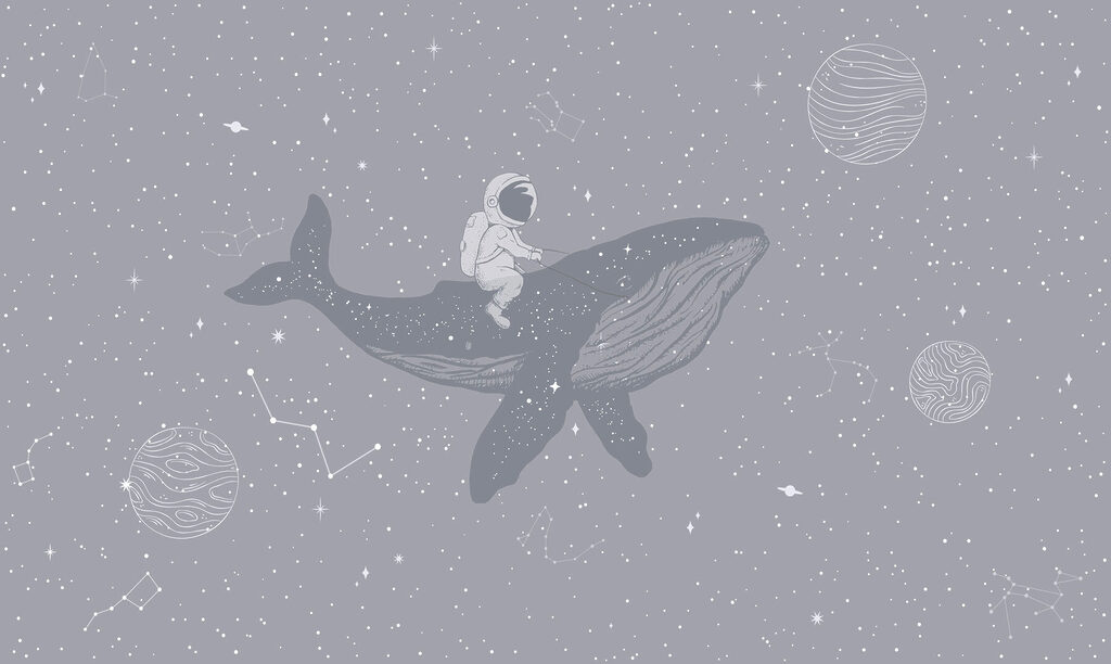 Astronaut on a whale — full design