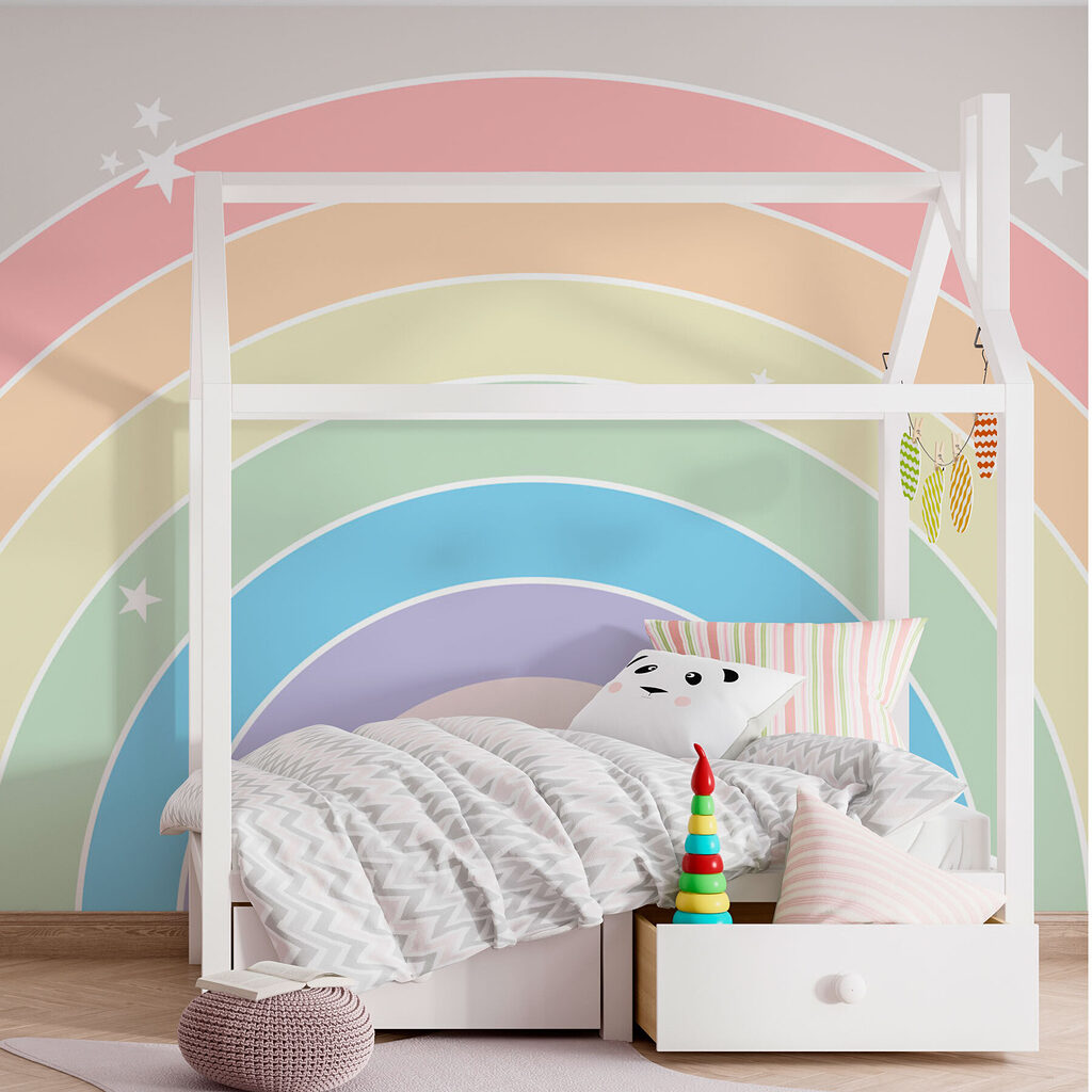 Rainbow with white stars — interior 1