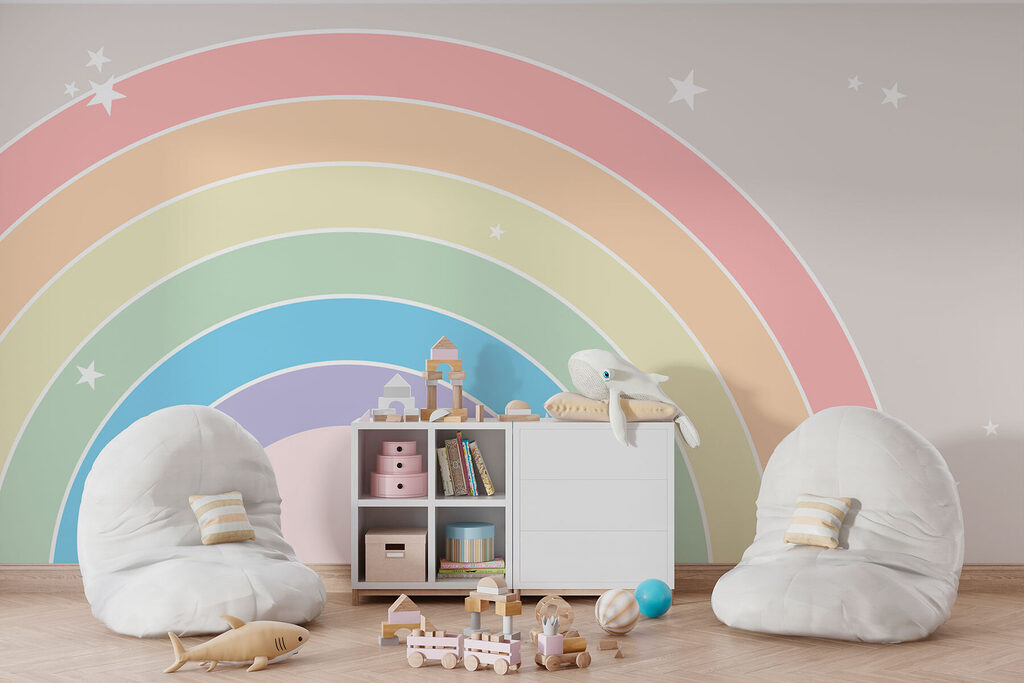 Rainbow with white stars — interior 2