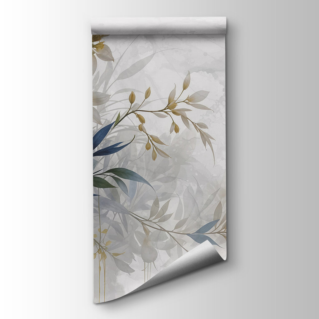 White flowers, blue leaves — product view