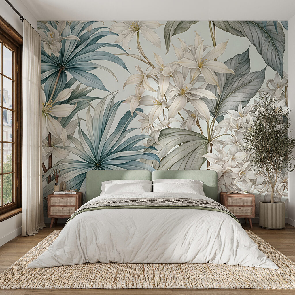 Flowers and pointed leaves — interior 2