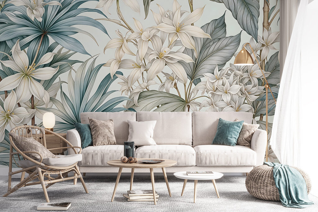 Flowers and pointed leaves — interior 5