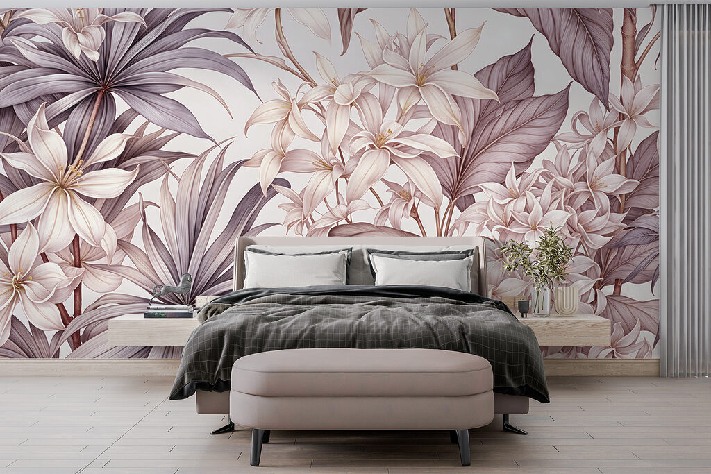 Painted Garden Tapestry in an interior