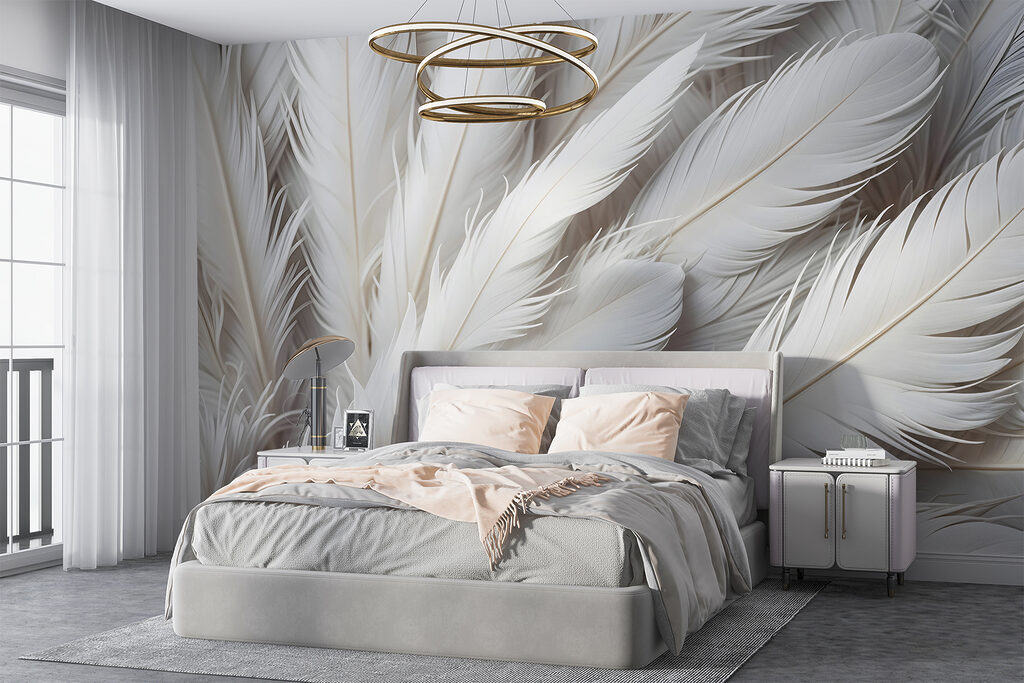 Densely packed white feathers — interior 2