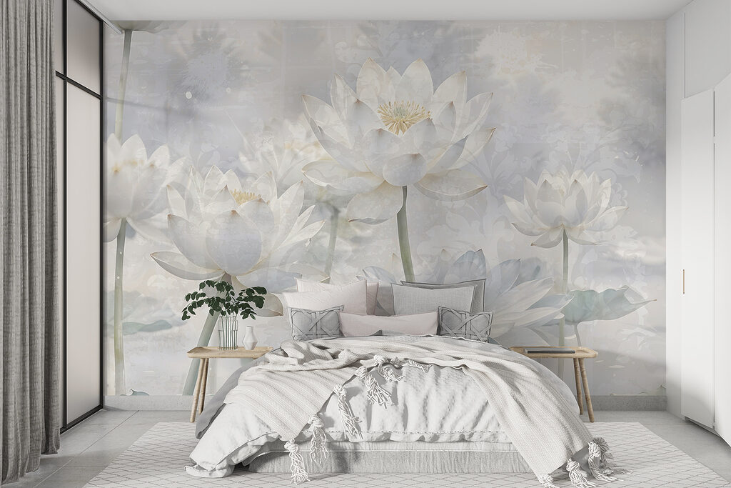 Lotus on slender stems — interior 1