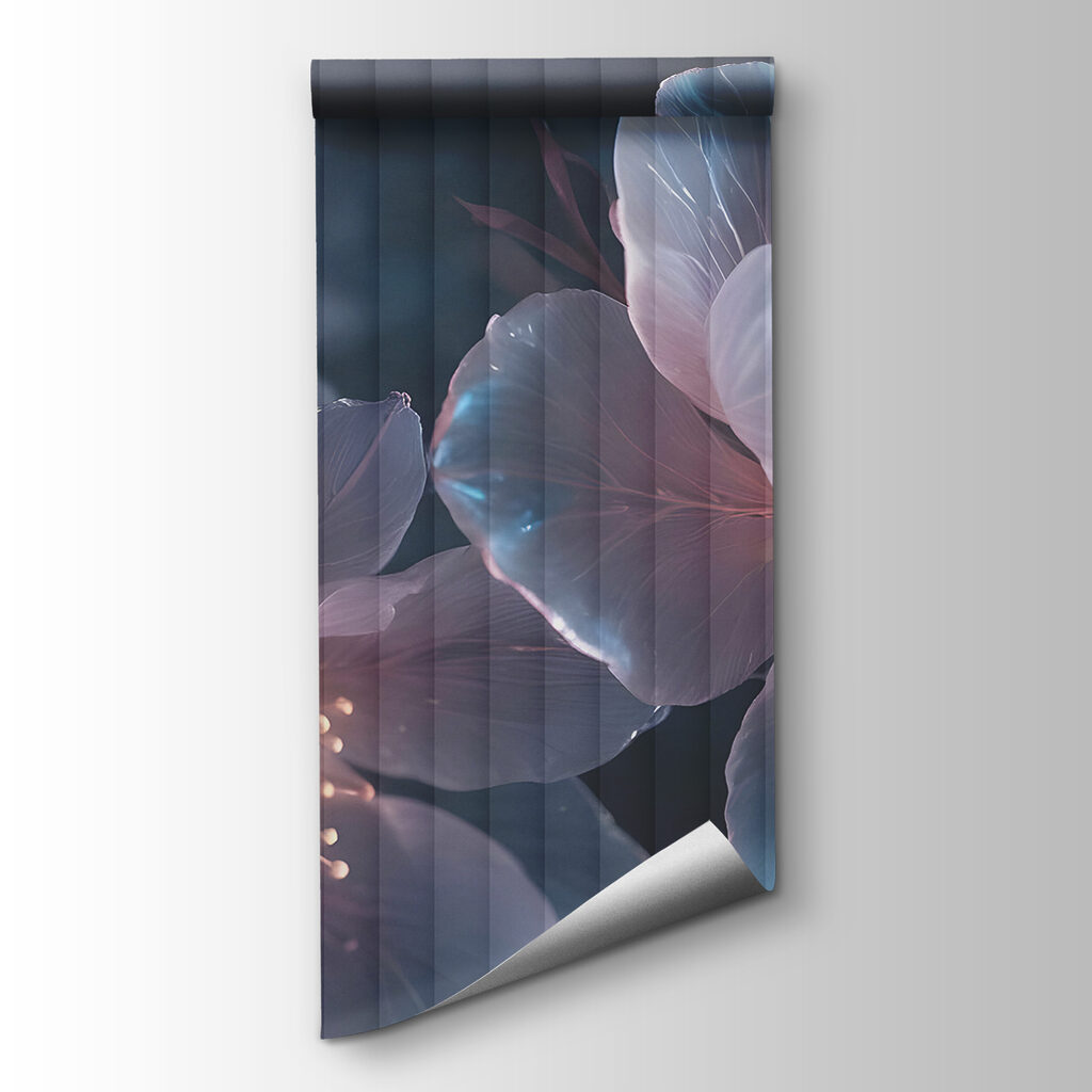 Blue flowers, light sparks — product view