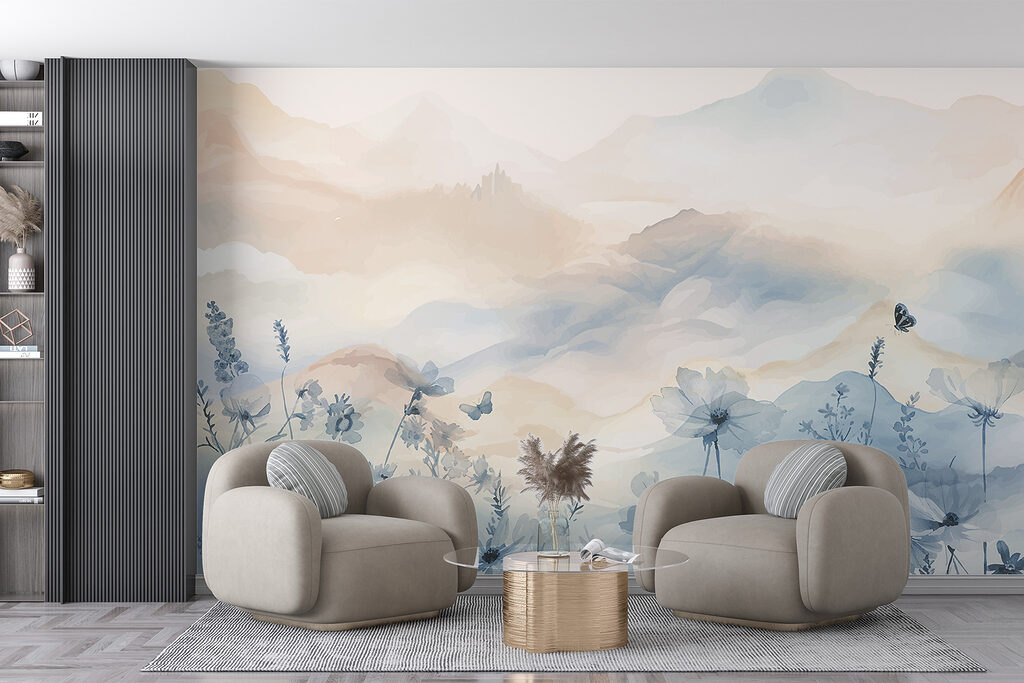 Blue wildflowers and mountains — interior 3