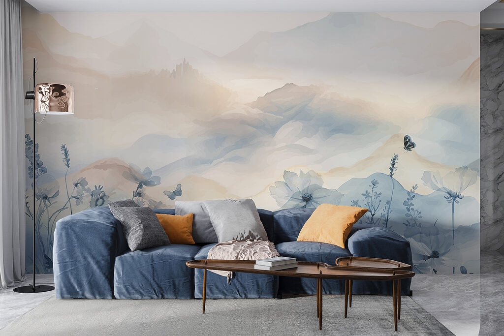 Blue wildflowers and mountains — interior 4
