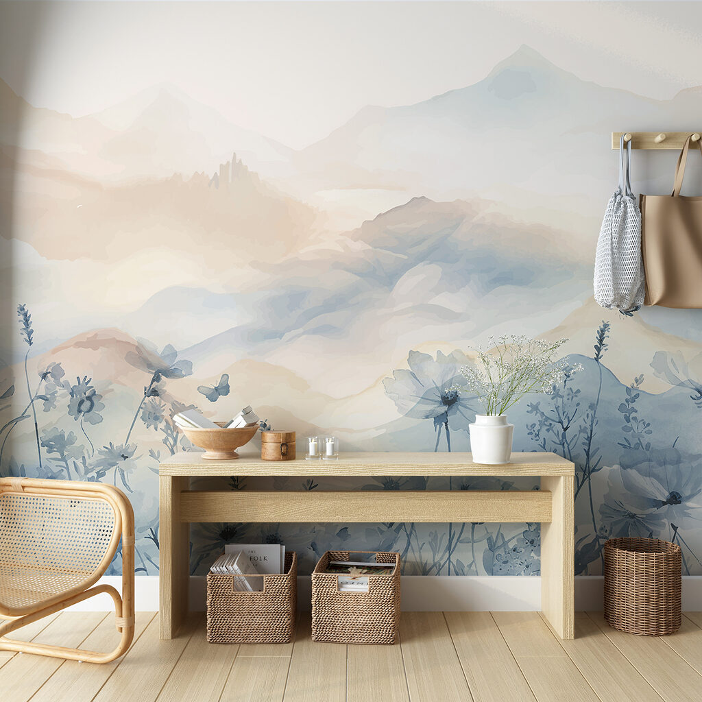 Blue wildflowers and mountains — interior 5