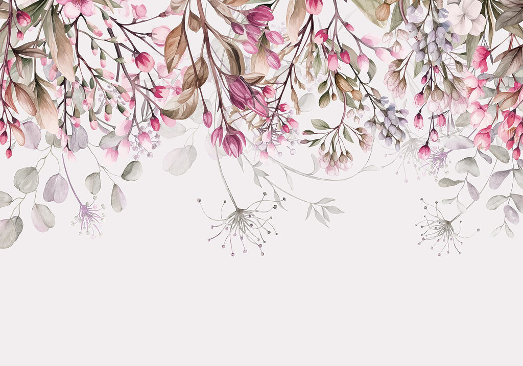 Pink hanging blossoms — full design