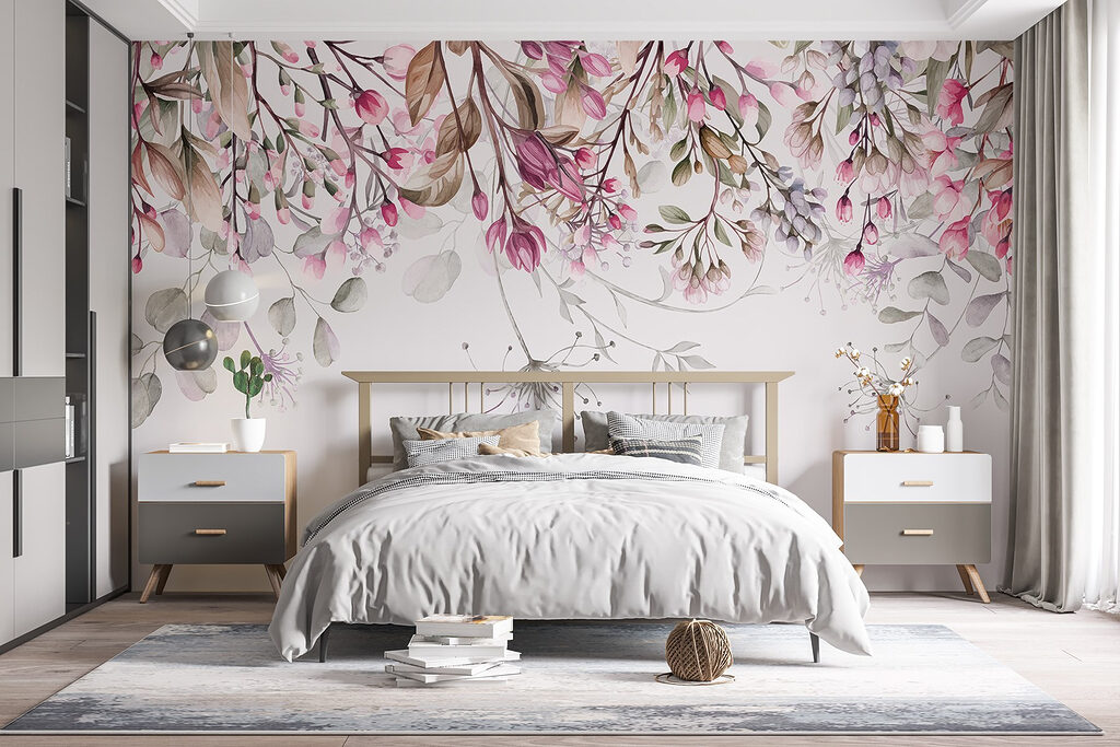 Pink hanging blossoms — interior 1