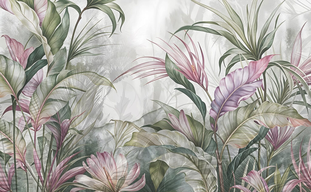 Tropical leaves in layers — full design