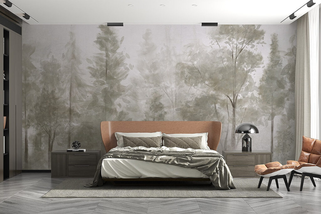 Light trunks in mist — interior 3