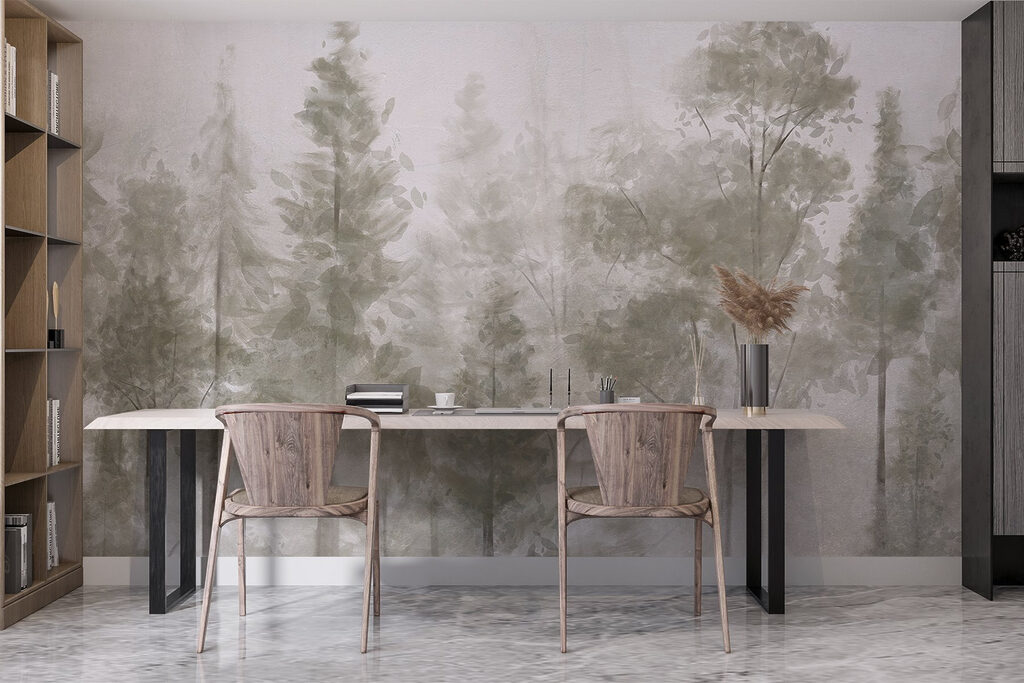 Light trunks in mist — interior 6